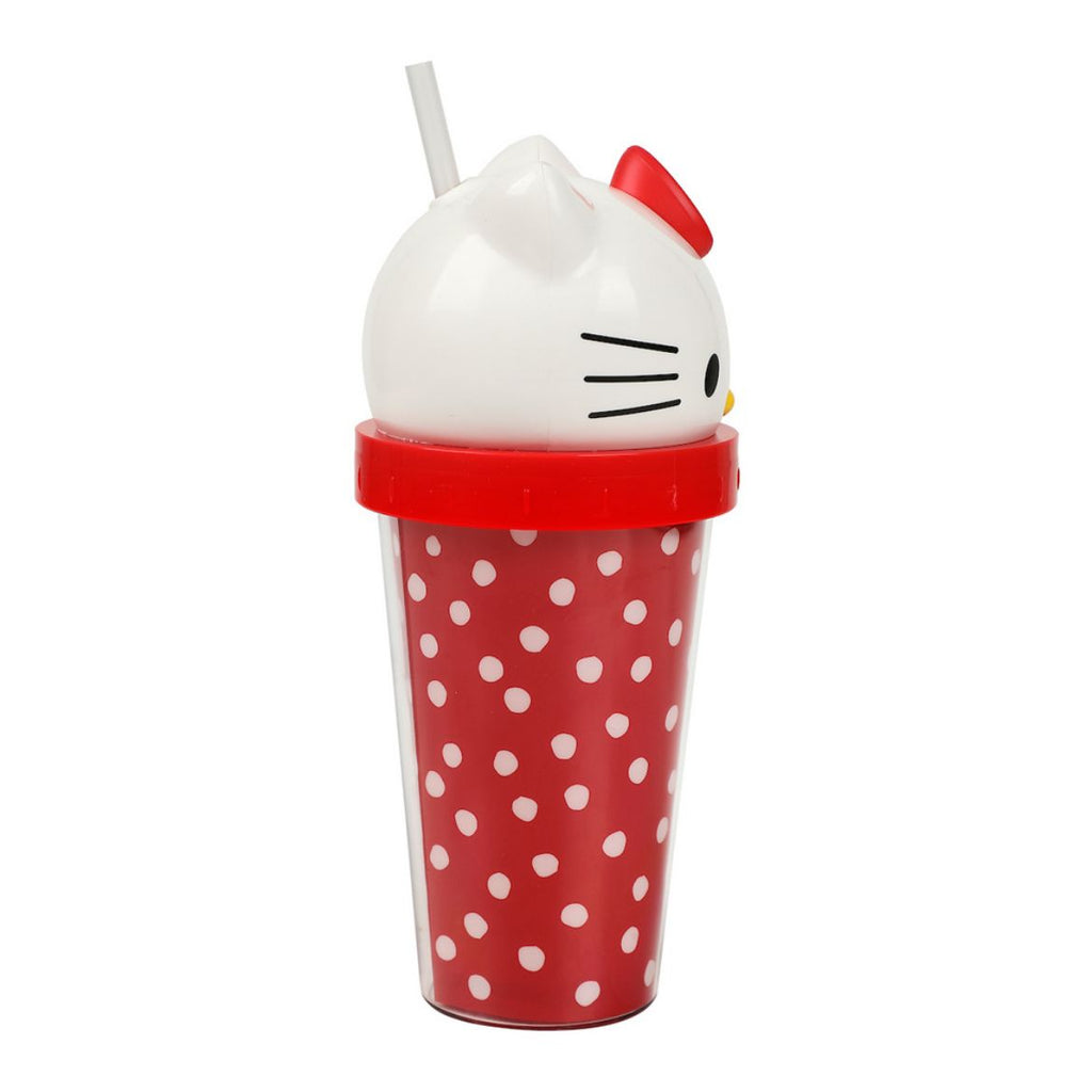 Hello Kitty 3D Face Travel Tumbler, Dots, 16 Oz