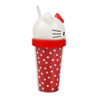 Hello Kitty 3D Face Travel Tumbler, Dots, 16 Oz