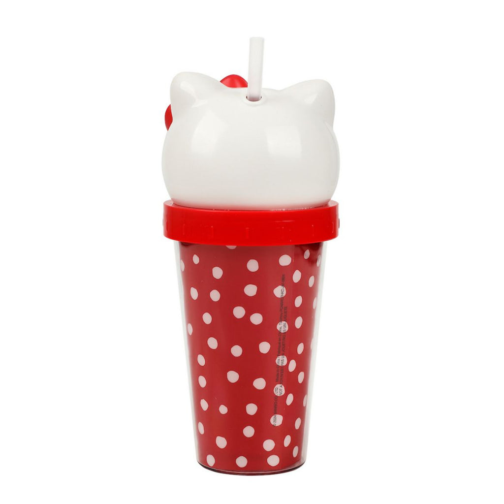 Hello Kitty 3D Face Travel Tumbler, Dots, 16 Oz