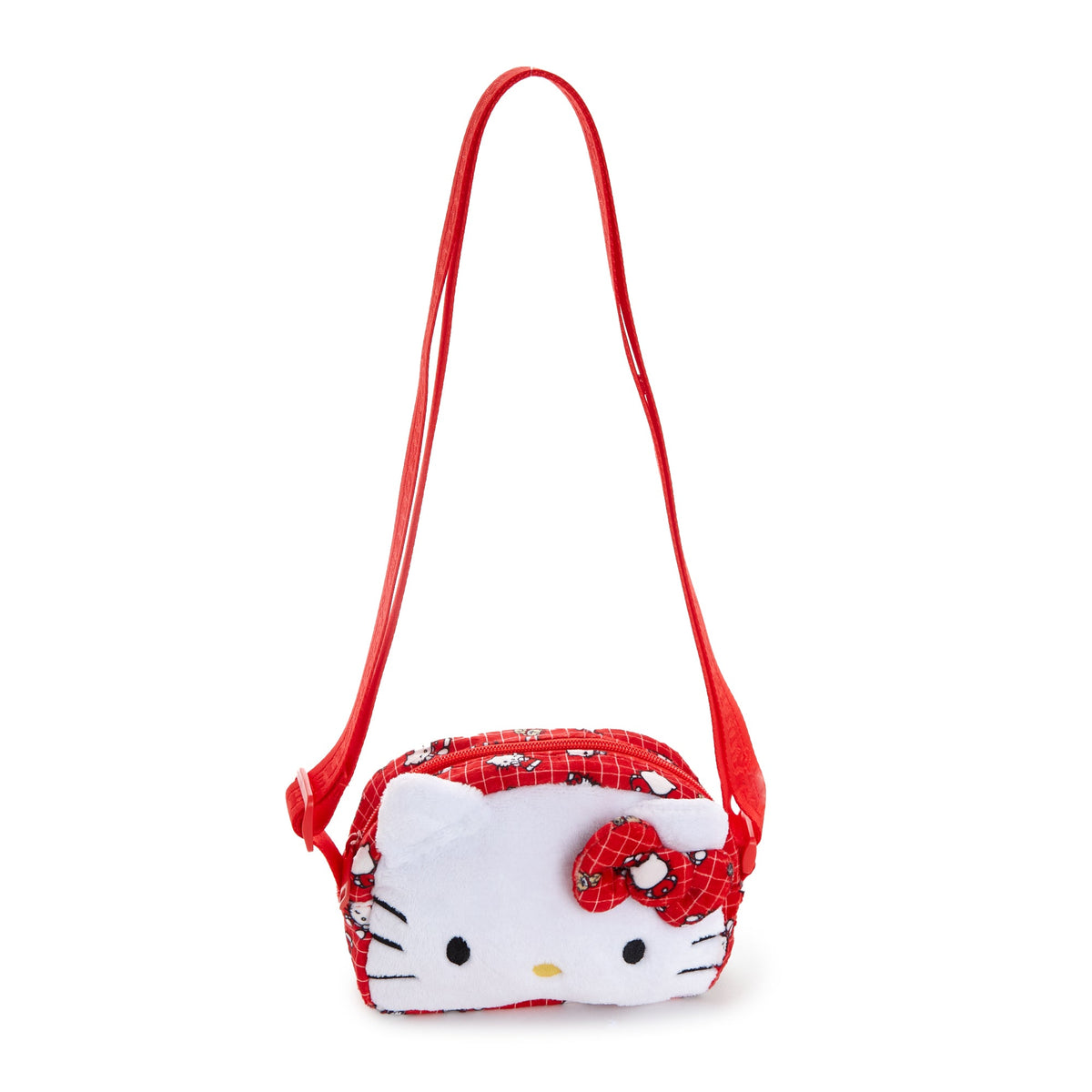 Hello Kitty Ruby Red Plush Face Crossbody Bag