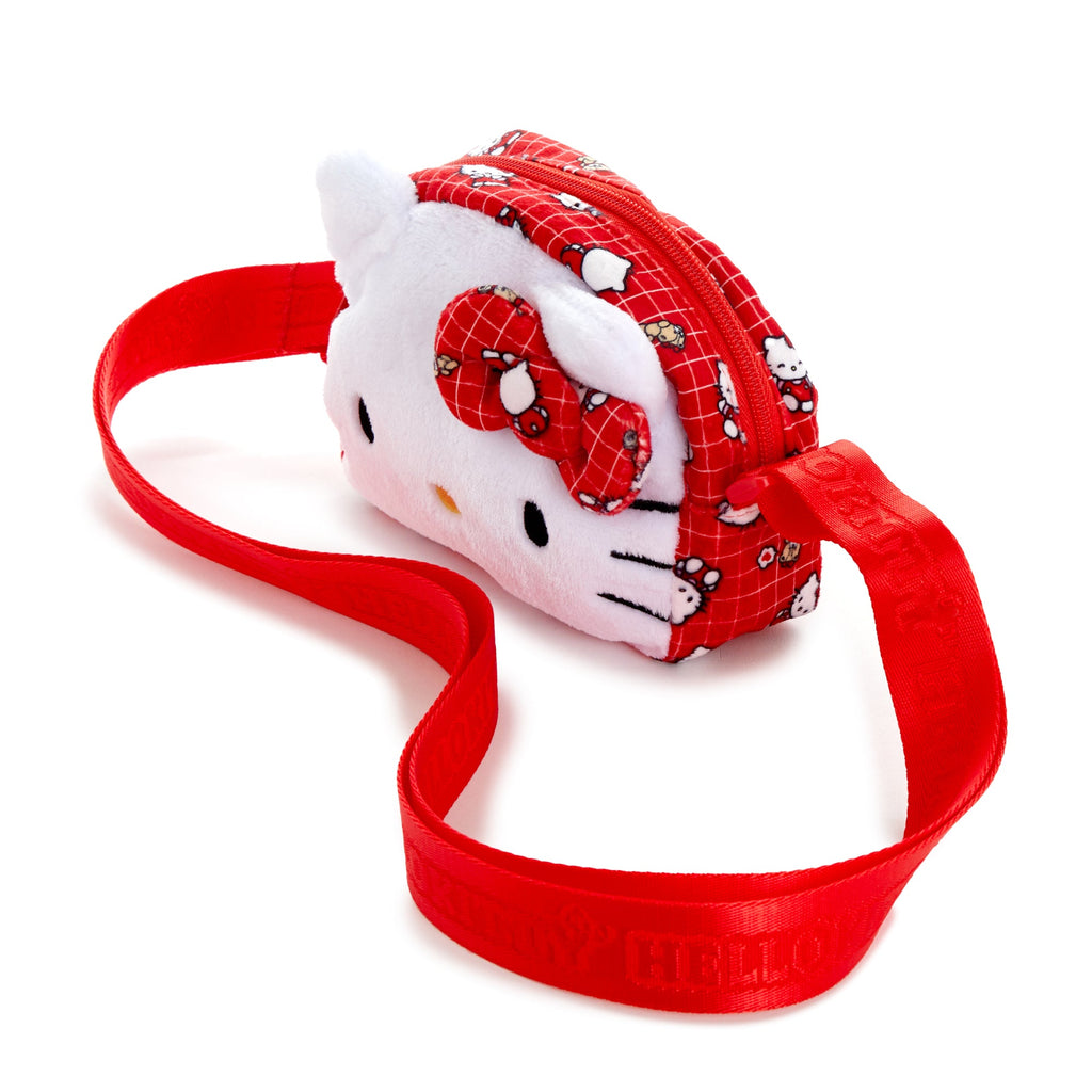 Hello Kitty Ruby Red Plush Face Crossbody Bag