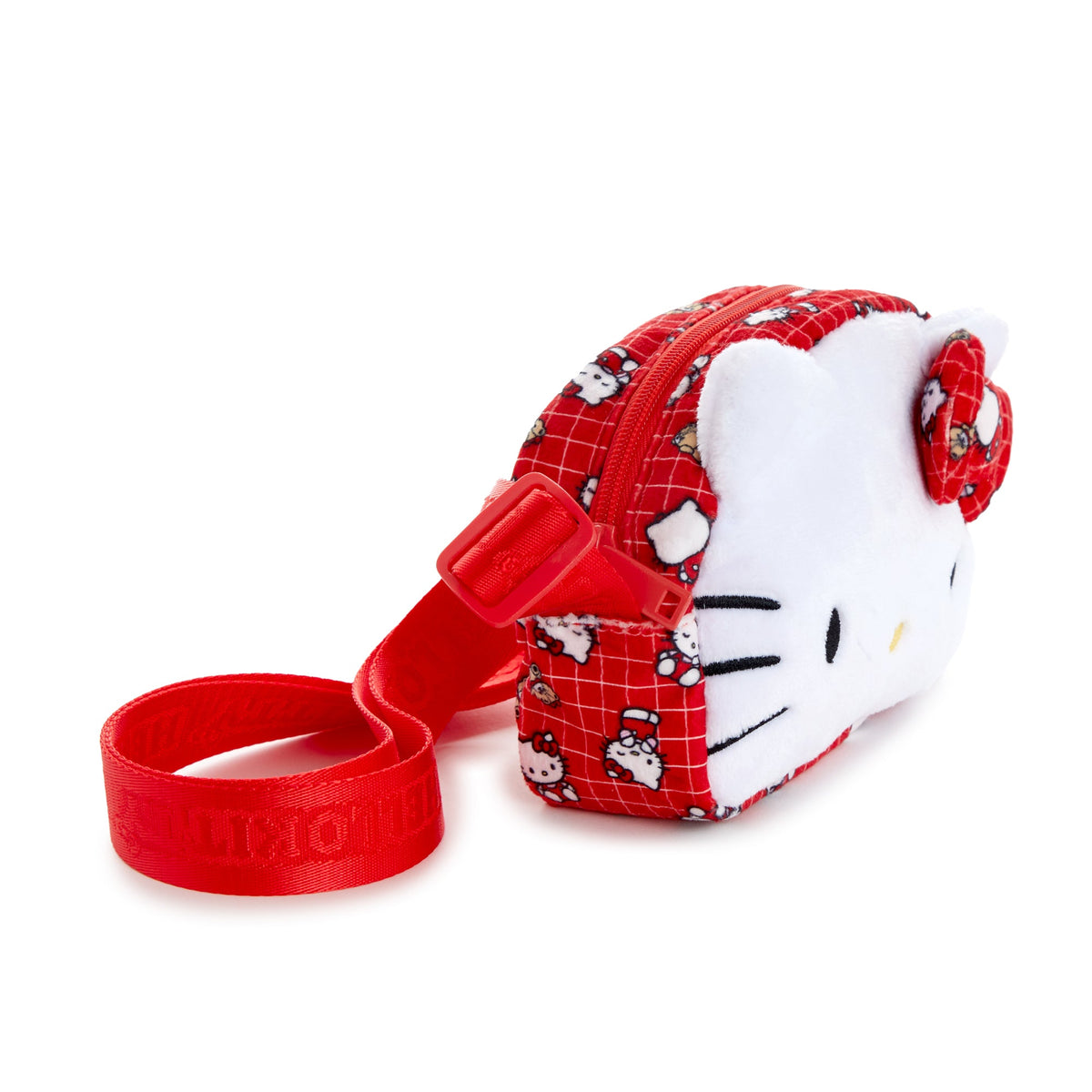 Hello Kitty Ruby Red Plush Face Crossbody Bag