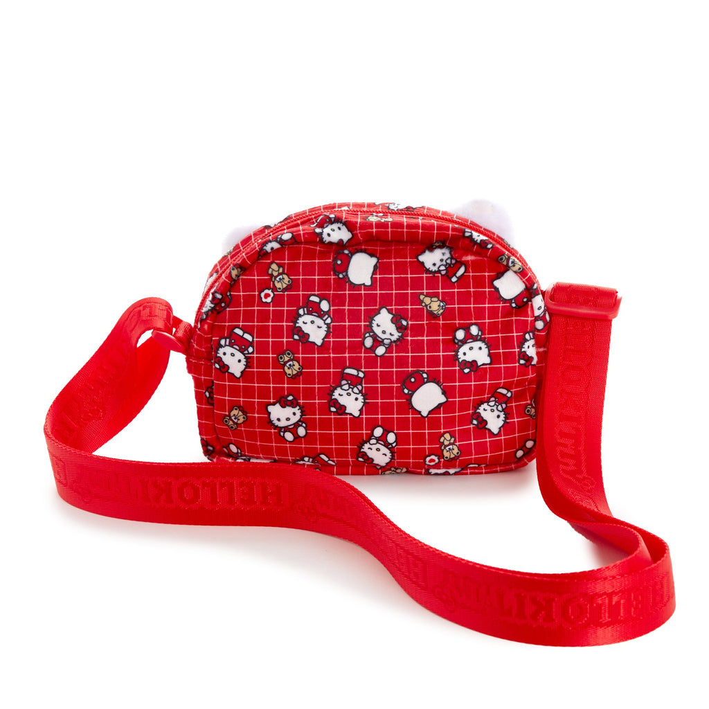 Hello Kitty Ruby Red Plush Face Crossbody Bag