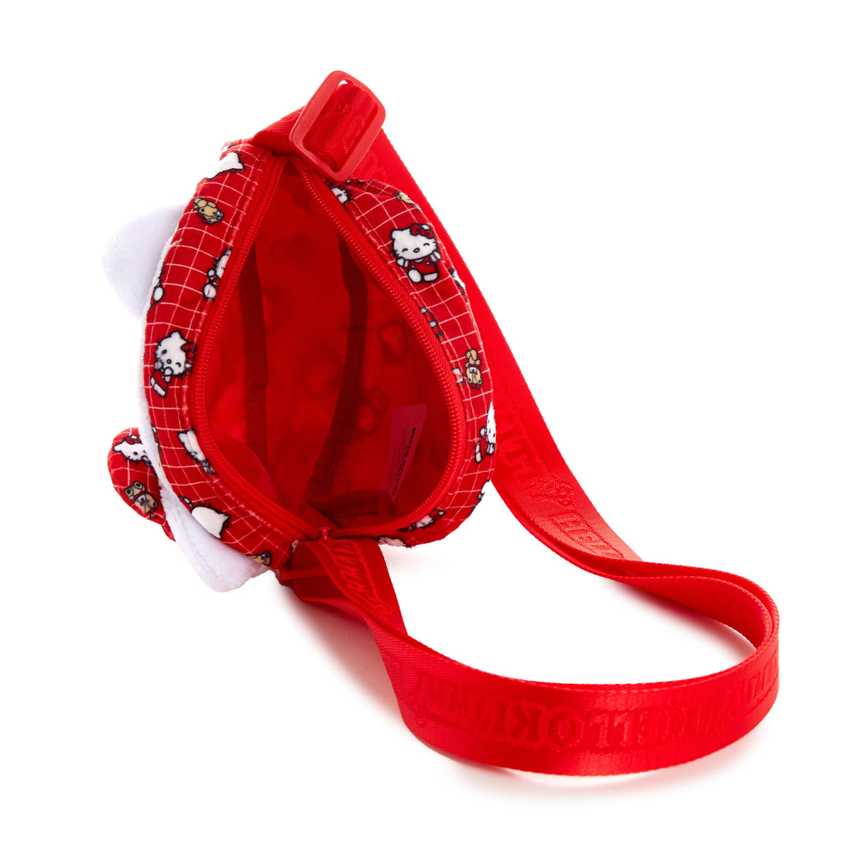 Hello Kitty Ruby Red Plush Face Crossbody Bag