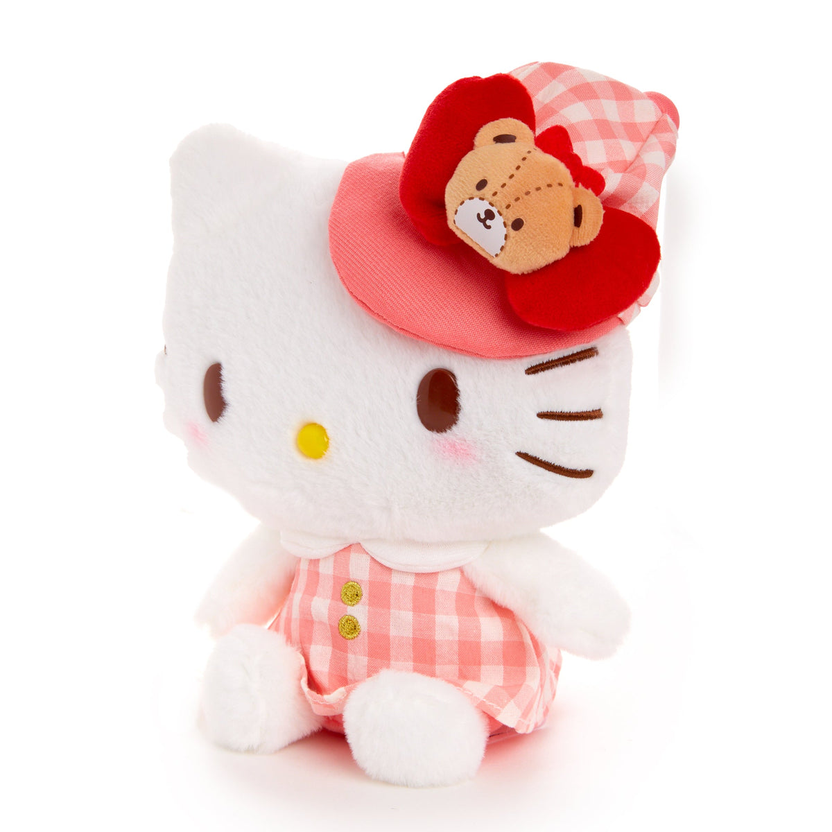 Hello Kitty Gingham Cap 8 Inch Plush