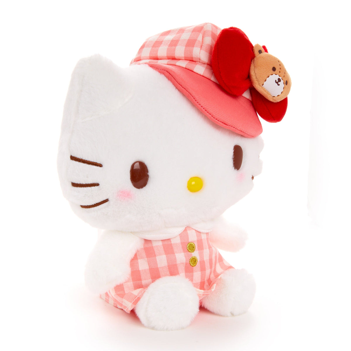 Hello Kitty Gingham Cap 8 Inch Plush
