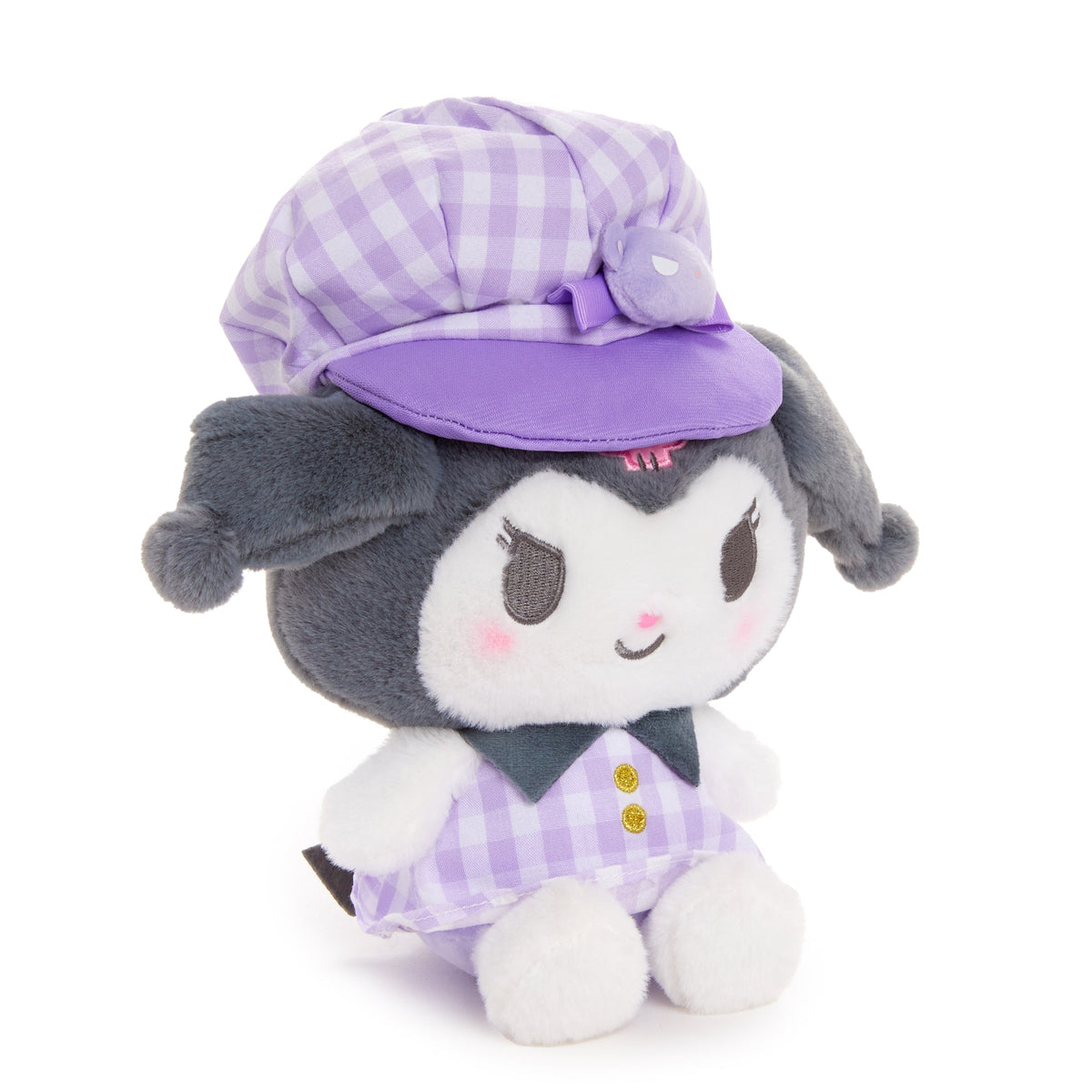 Kuromi Gingham Cap 8 Inch Plush