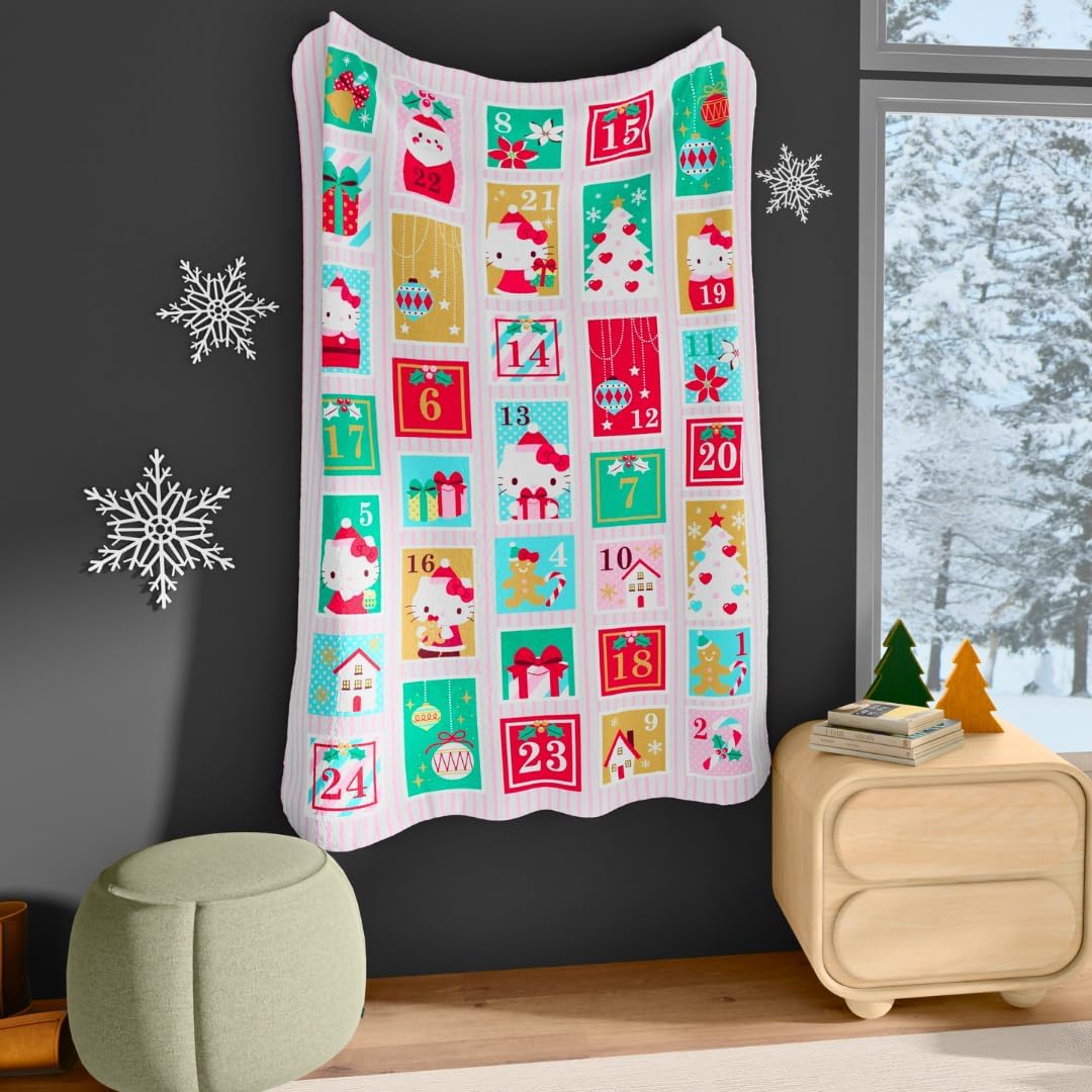 Hello Kitty Holiday Advent Calendar Throw Blanket