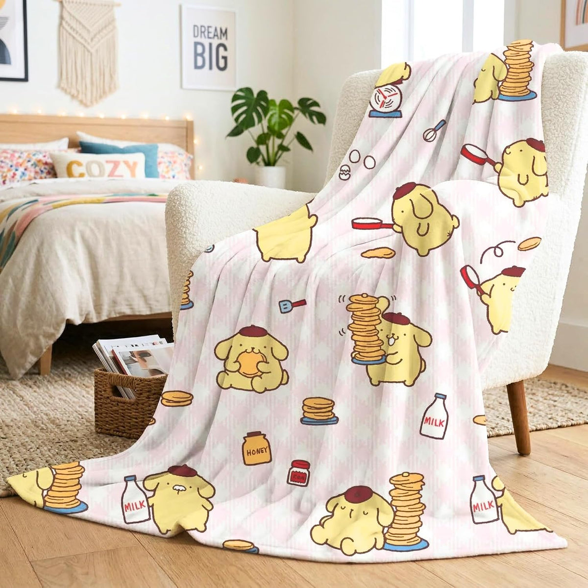 Pompompurin Pancakes Throw Blanket