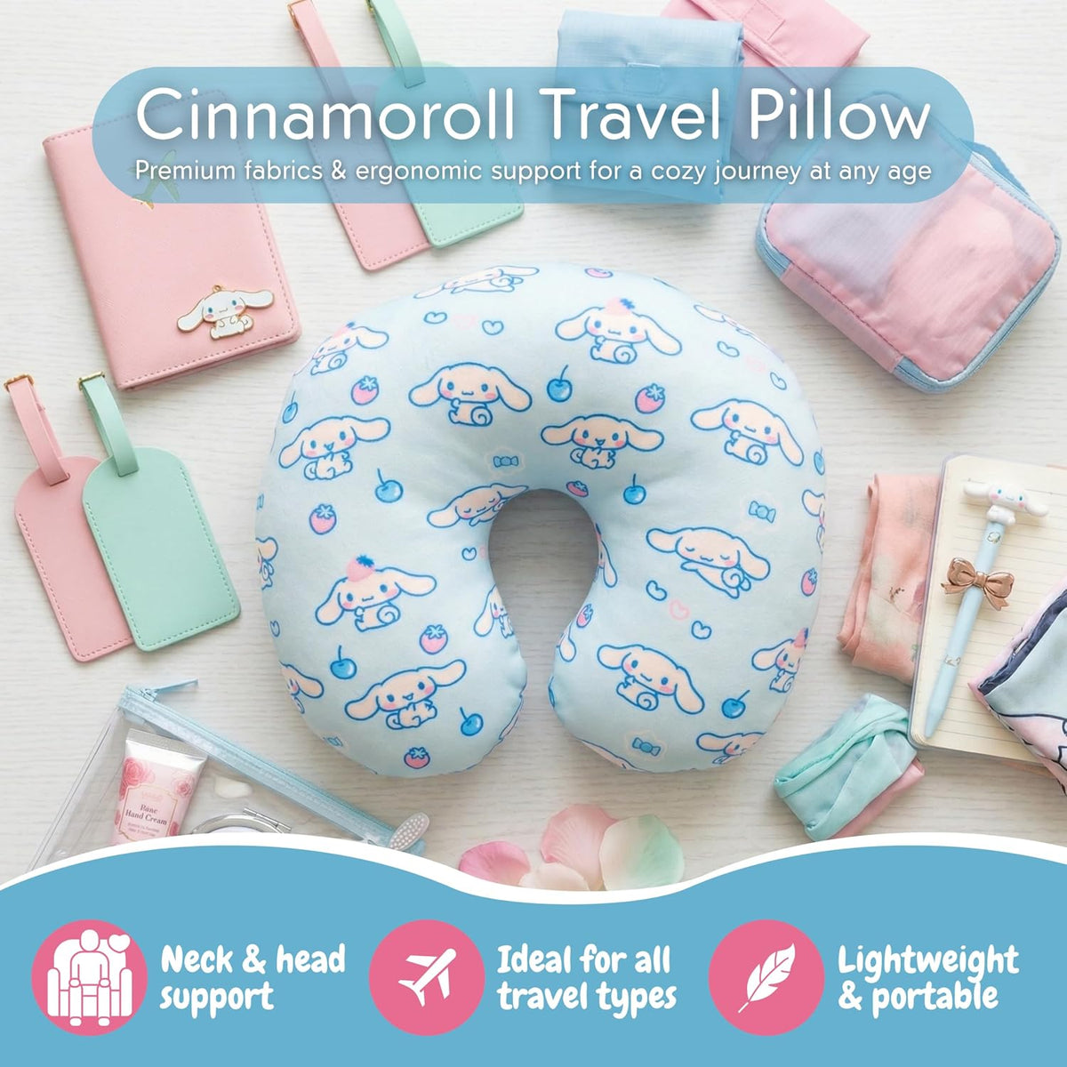 Cinnamoroll Travel Neck Pillow, Cloud Snuggles