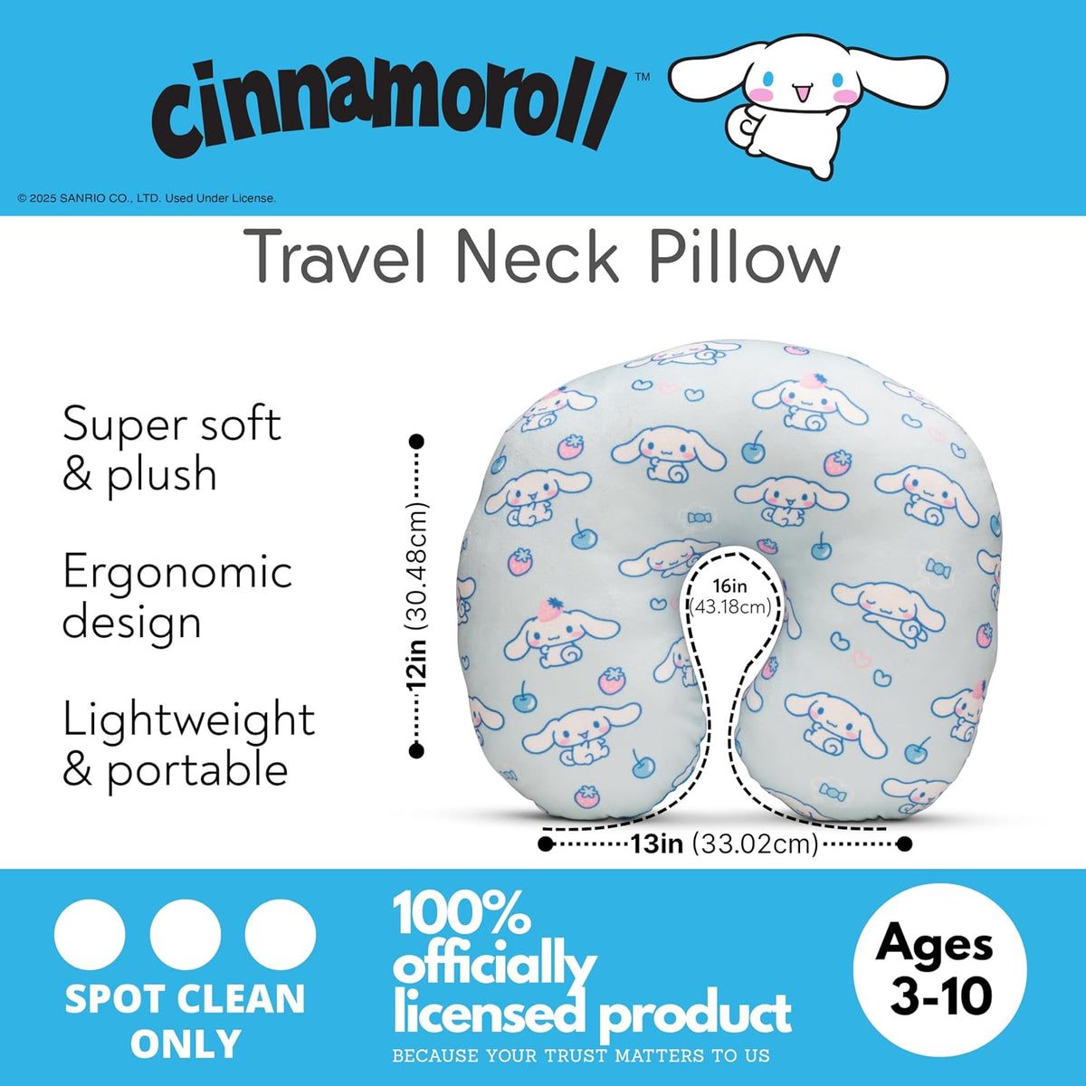 Cinnamoroll Travel Neck Pillow, Cloud Snuggles