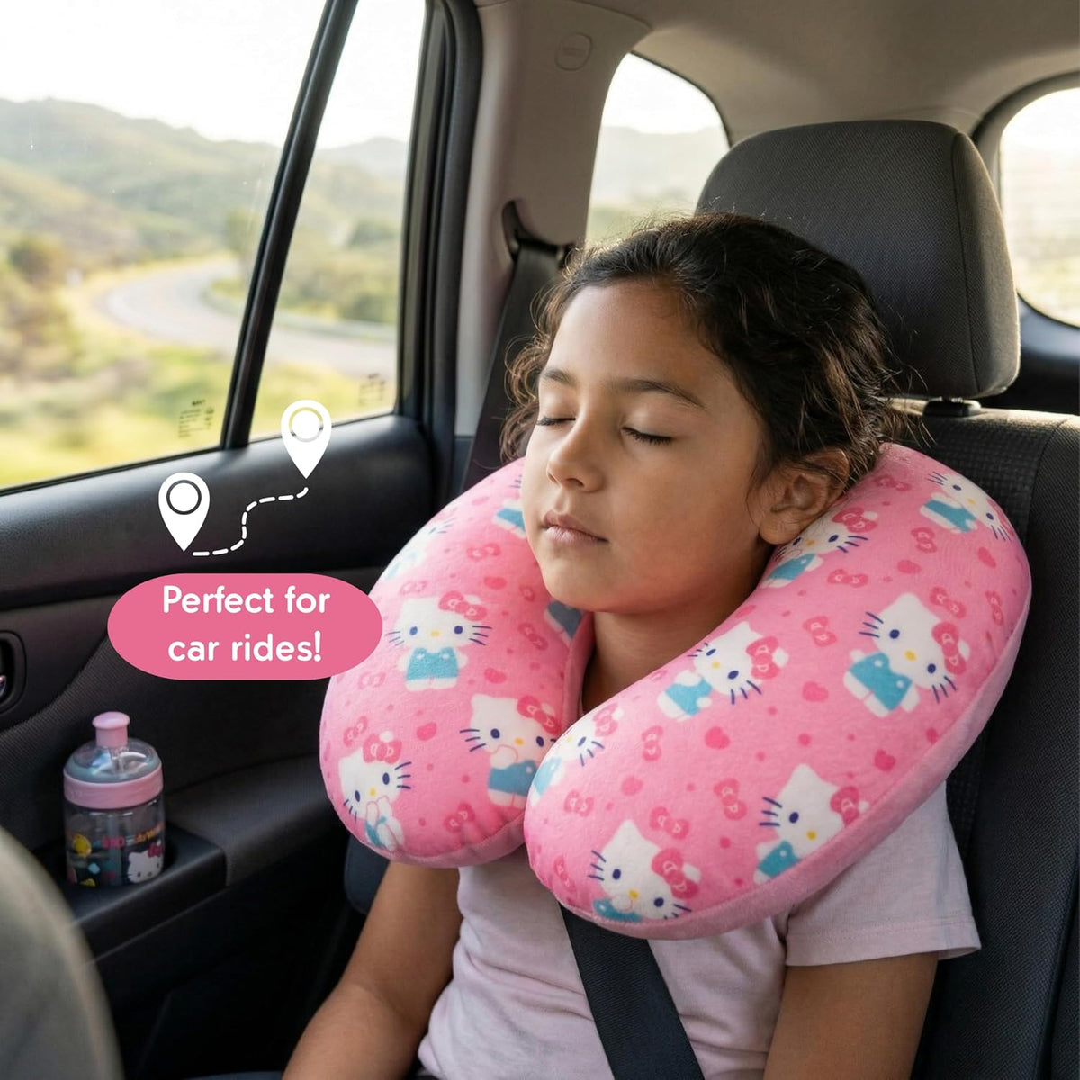 Hello Kitty Travel Neck Pillow, Bows and Hearts