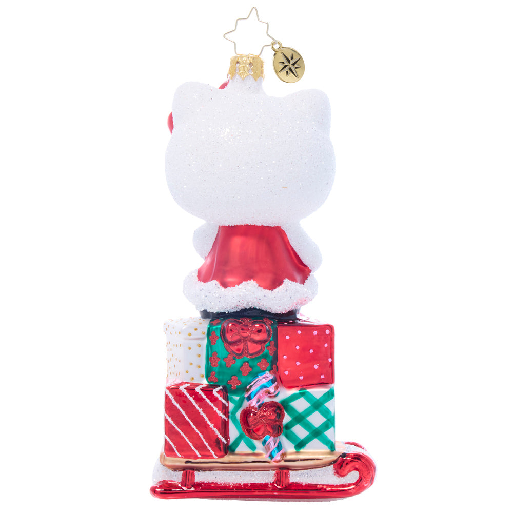 Hello Kitty X Christopher Radko Handmade Glass Ornament, Happy Holidays