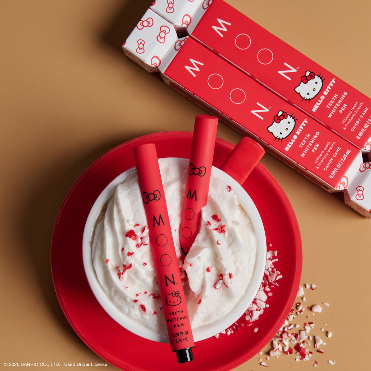 Hello Kitty MOON Oral Beauty Teeth Whitening Pen Duo, Candy Cane