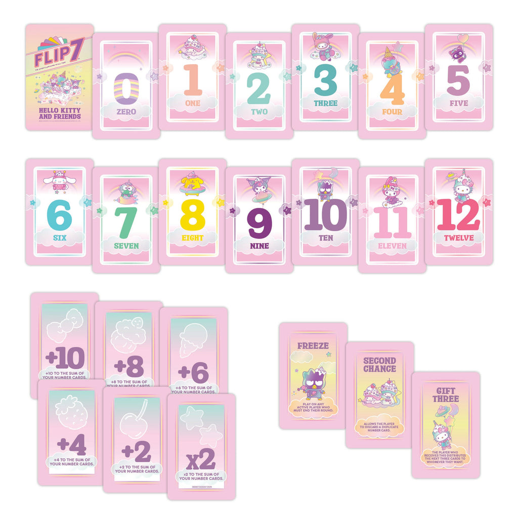 Hello Kitty and Friends Flip Seven Card Game