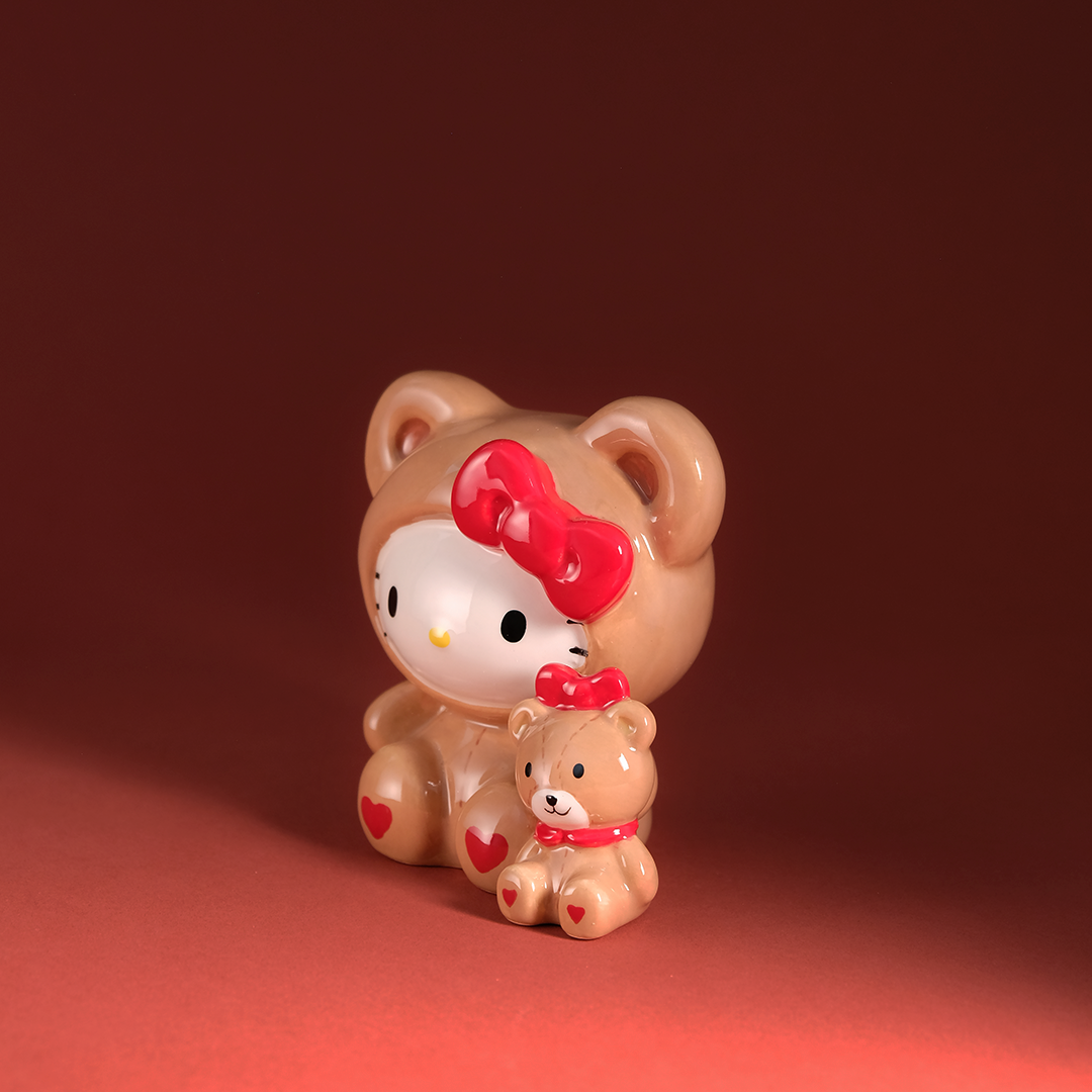 Hello Kitty and Teddy Bear Love Ceramic Figurine