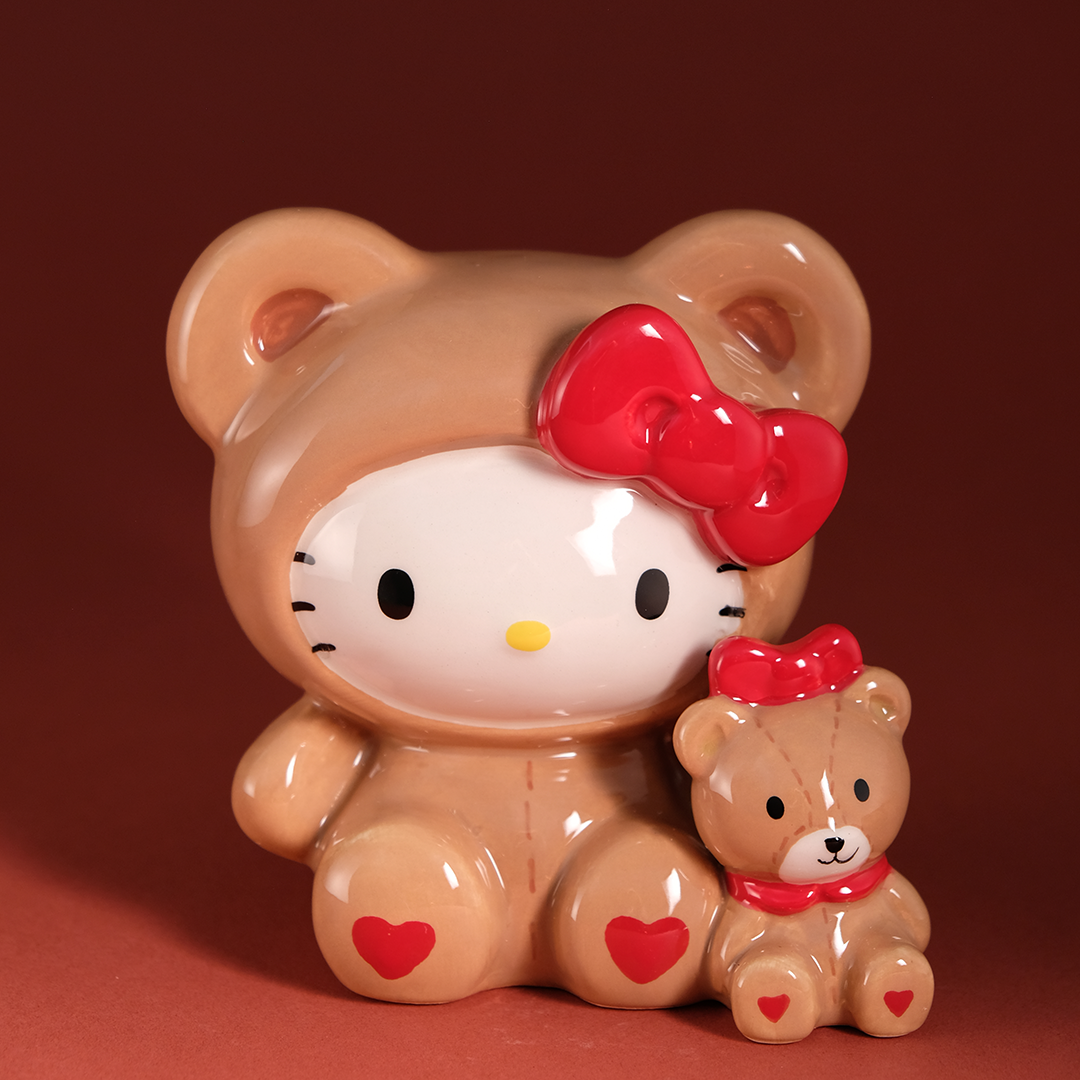 Hello Kitty and Teddy Bear Love Ceramic Figurine