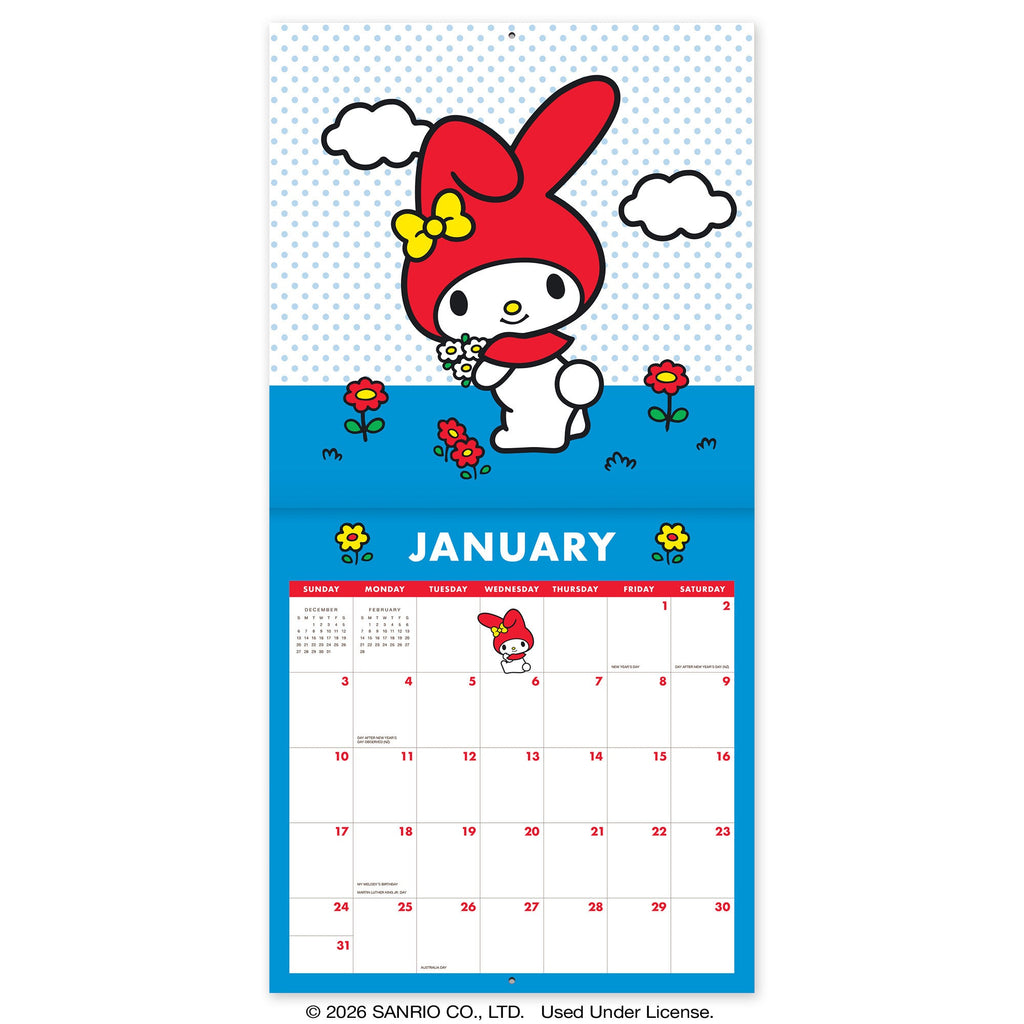 Hello Kitty and Friends 2027 Retro Hanging Wall Calendar