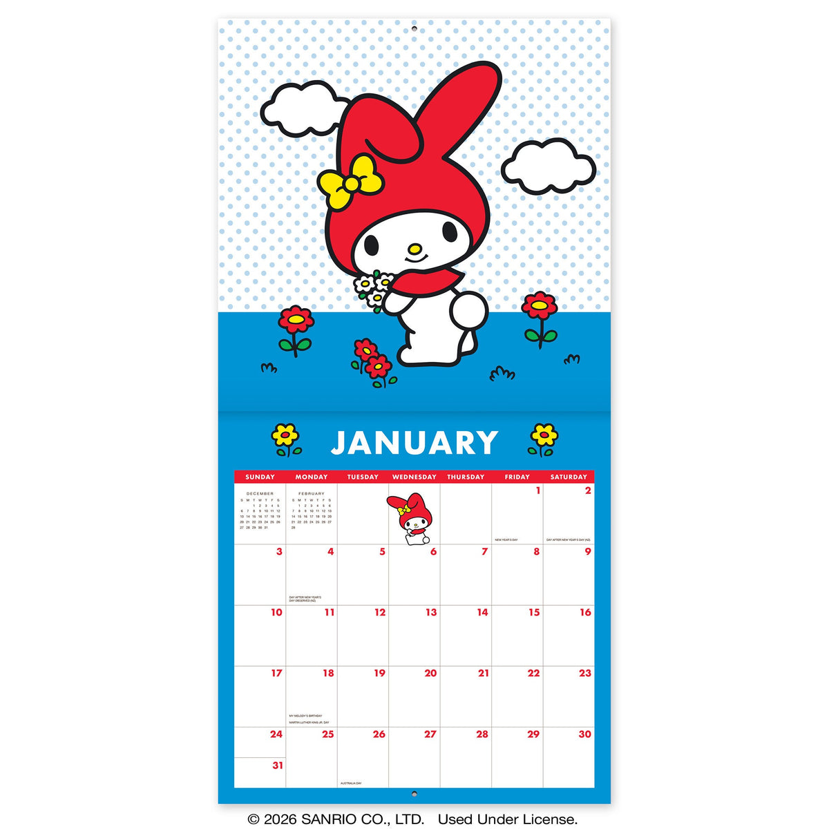 Hello Kitty and Friends 2027 Retro Hanging Wall Calendar