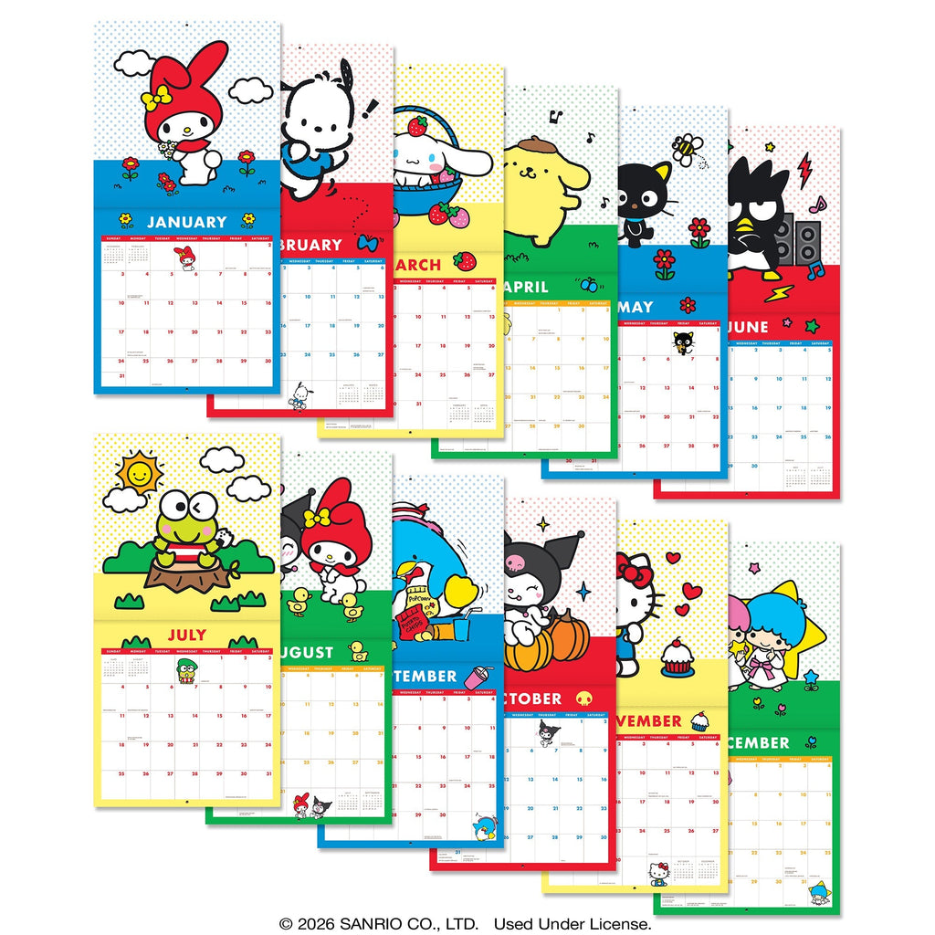 Hello Kitty and Friends 2027 Retro Hanging Wall Calendar