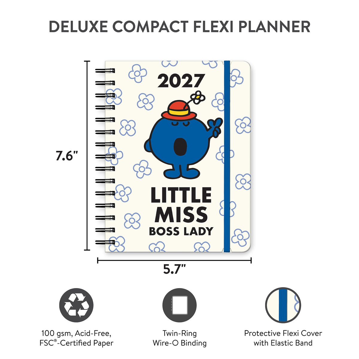 Little Miss Boss Lady 2027 Deluxe Compact Flexi Weekly Planner