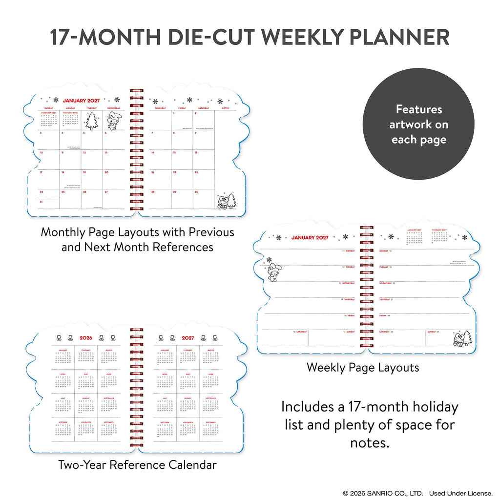 Hello Kitty and Friends 2027 Retro Die Cut Weekly Planner