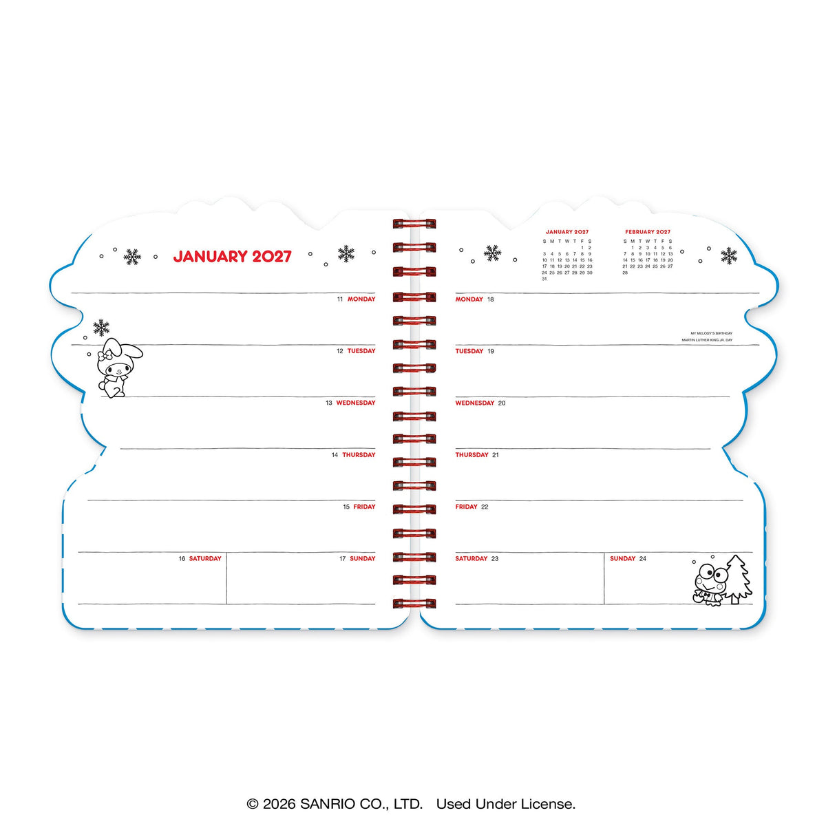 Hello Kitty and Friends 2027 Retro Die Cut Weekly Planner