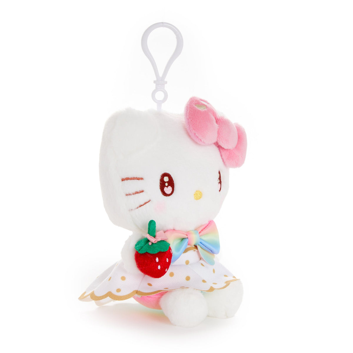 Hello Kitty Strawberry Rainbow Plush Mascot Clip