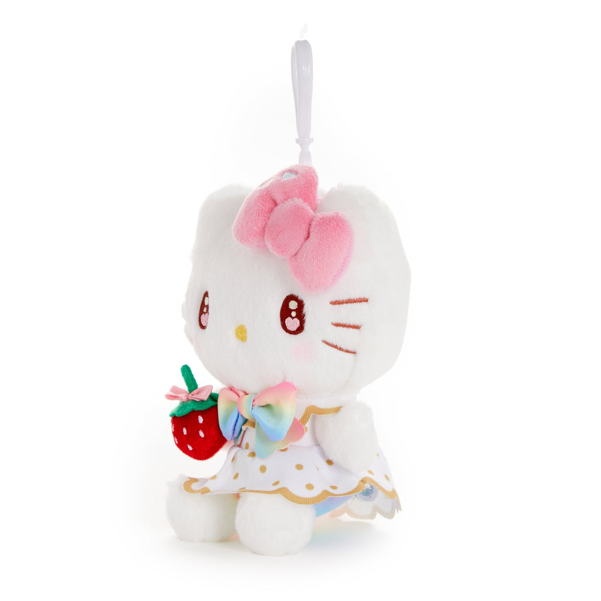 Hello Kitty Strawberry Rainbow Plush Mascot Clip