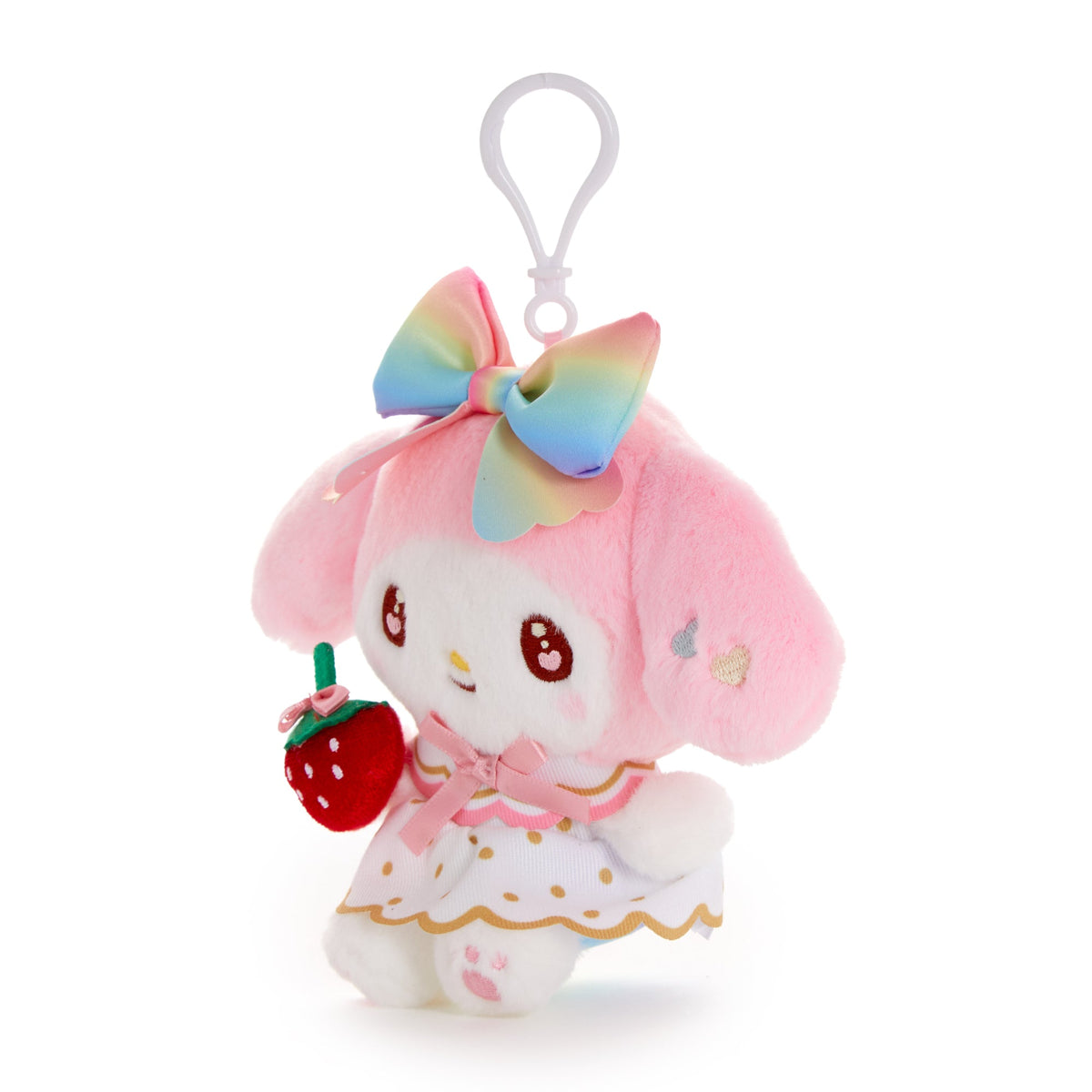 My Melody Strawberry Rainbow Plush Mascot Clip