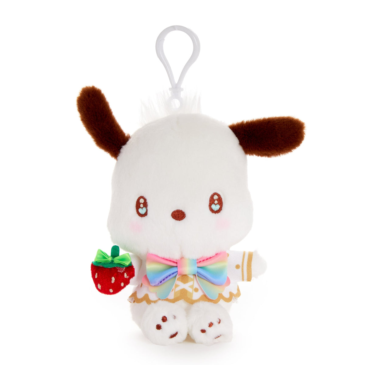 Pochacco Plush Mascot Clip (Strawberry Rainbow Series)