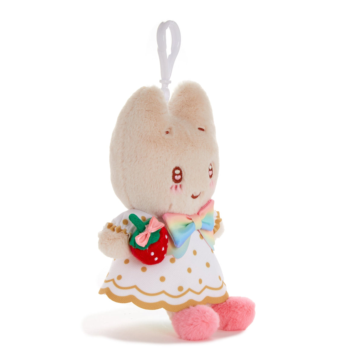Marroncream Strawberry Rainbow Plush Mascot Clip