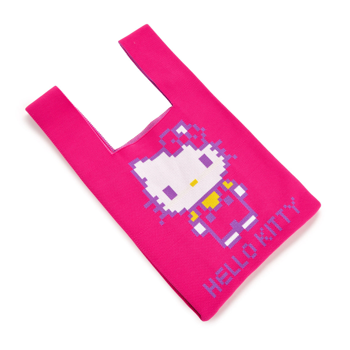 Hello Kitty Pink Knit Shopper Tote Bag, Retro Pixel Series