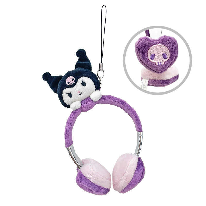 Kuromi Plush Headphones Bag Charm