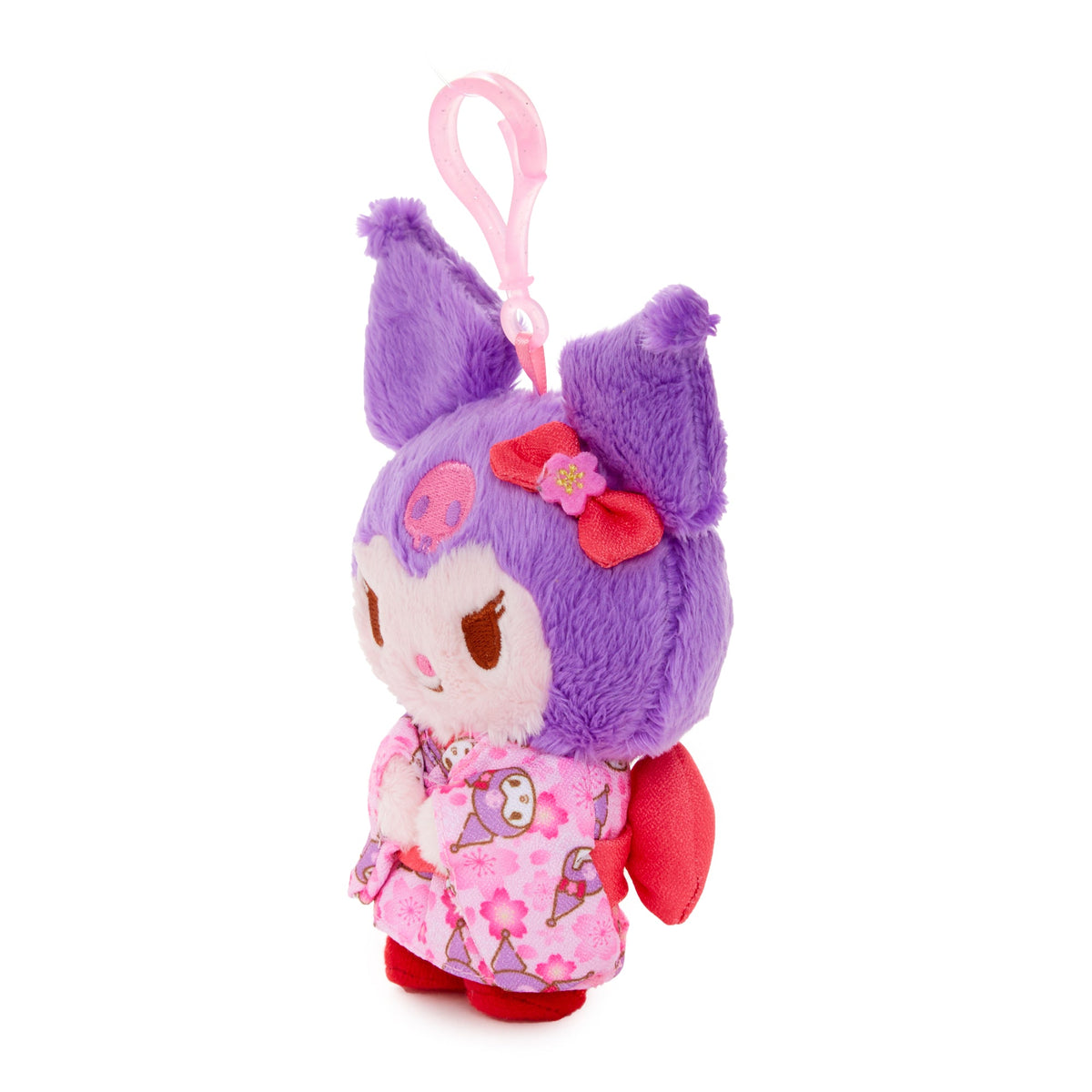 Kuromi Plush Mascot Clip, Spring Kimono Series