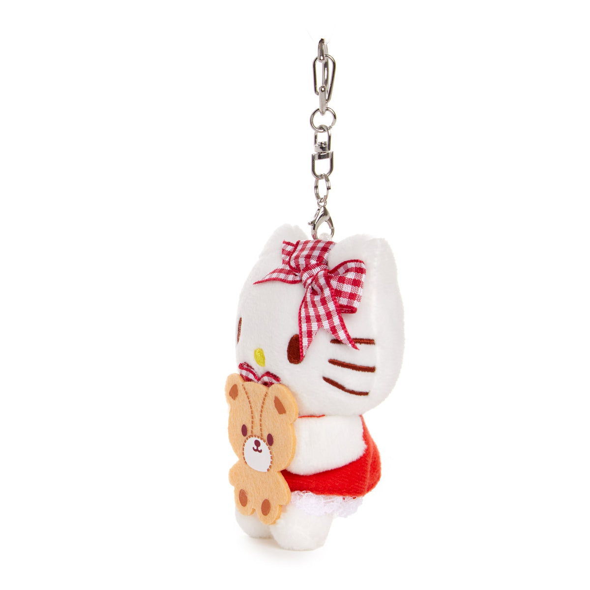 Hello Kitty Plush Mascot Keychain, Red Gingham
