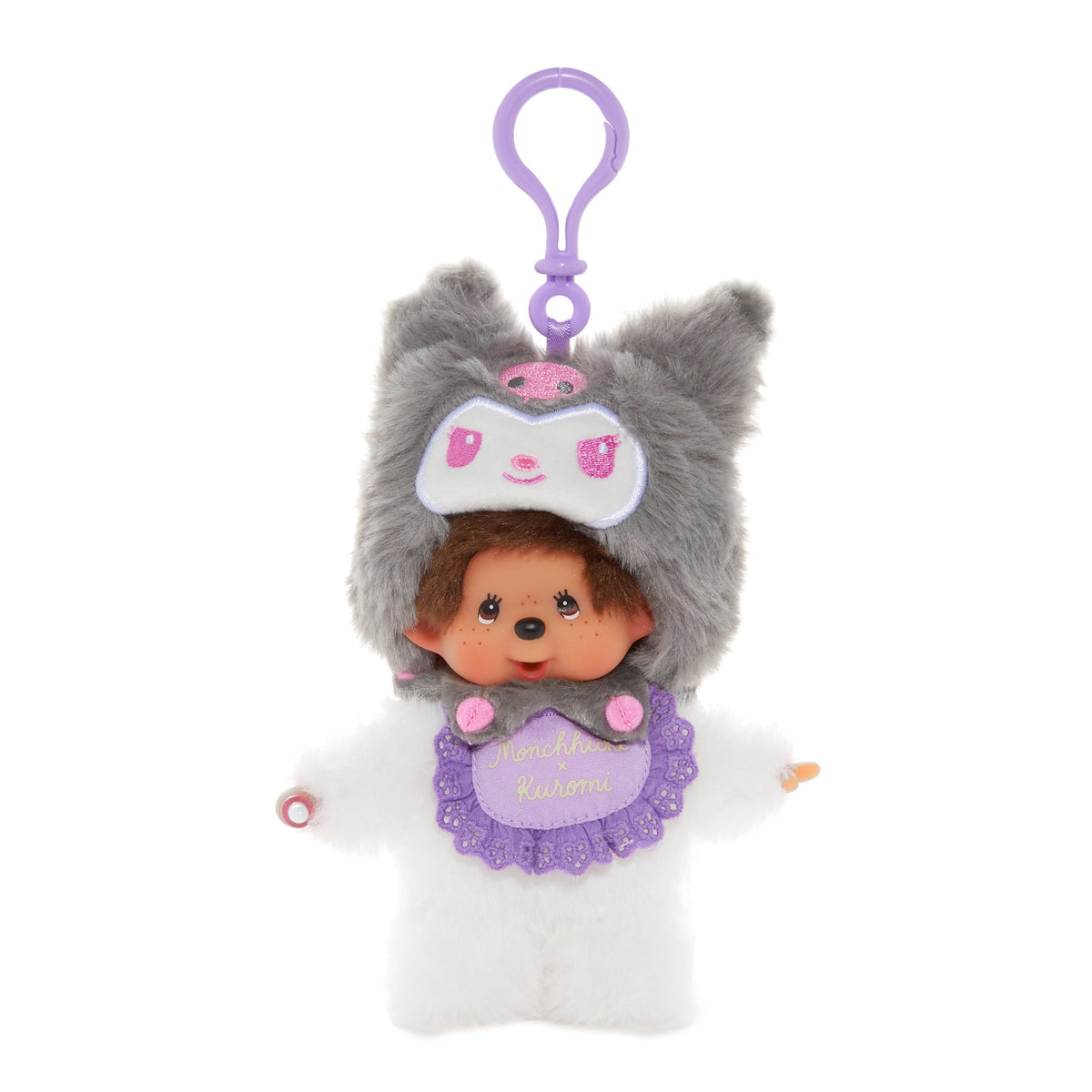 Kuromi x Monchhichi Plush Mascot Keychain (Monchhichi)