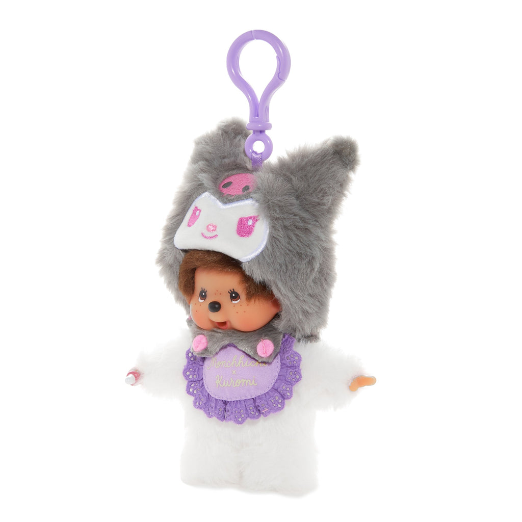 Kuromi Monchhichi Collaboration Plush Mascot Keychain