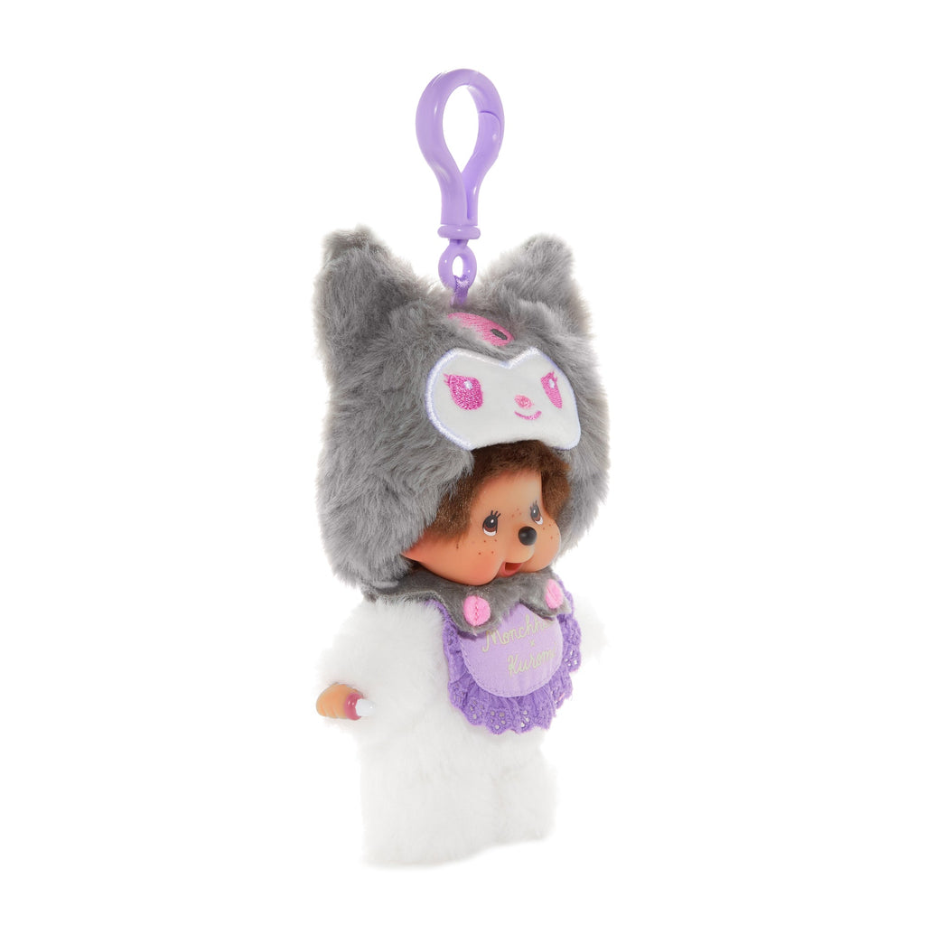 Kuromi Monchhichi Collaboration Plush Mascot Keychain