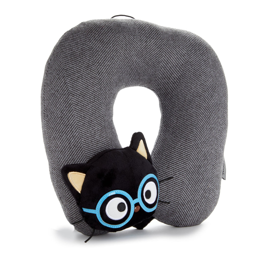 Chococat Travel Neck Pillow, Glasses Series Tweed
