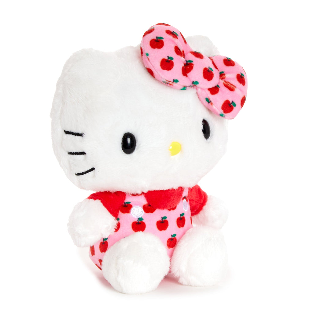 Hello Kitty 6 Inch Pink Overalls Plush Mascot, Apples Series