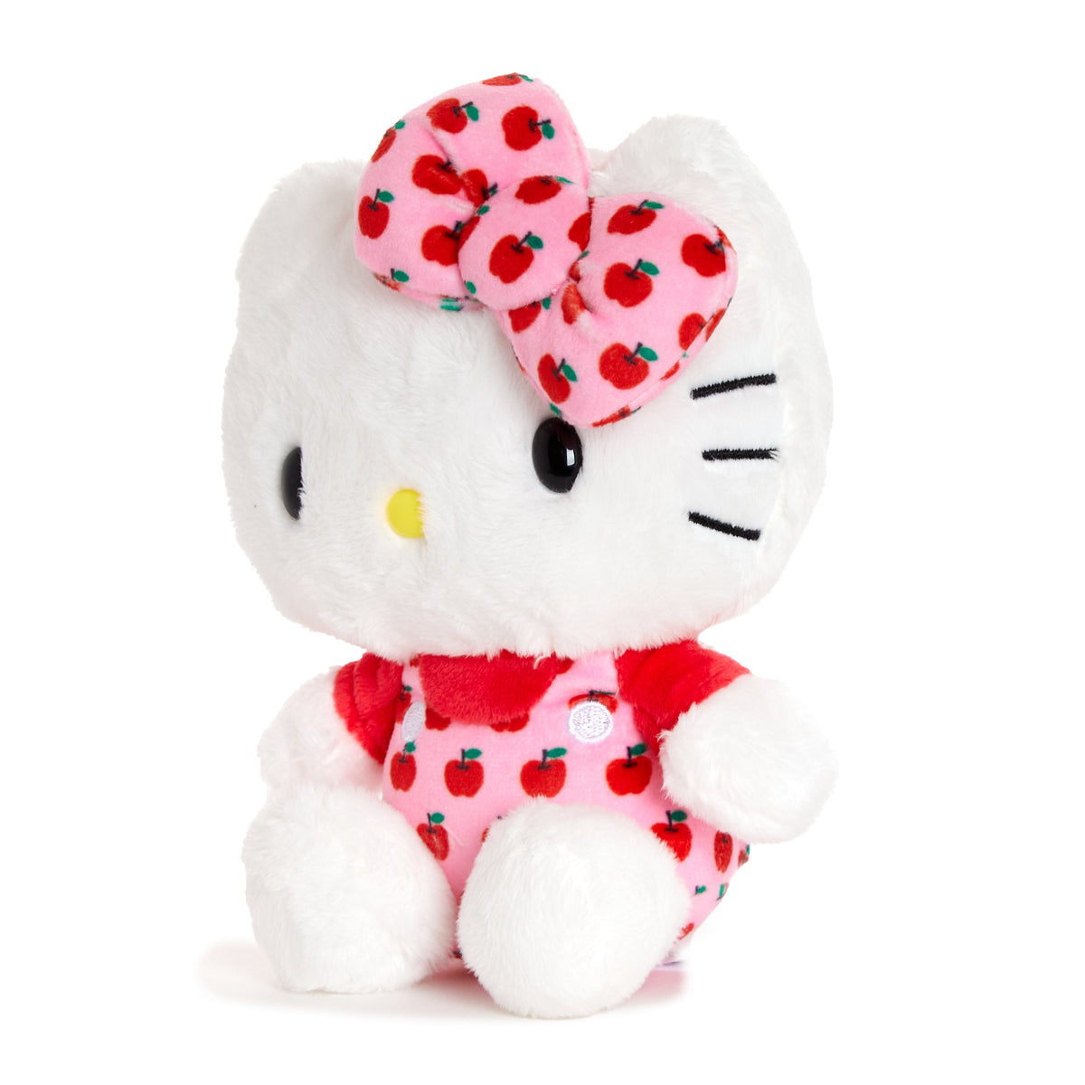 Hello Kitty 6 Inch Pink Overalls Plush Mascot, Apples Series
