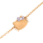 Hello Kitty Gold Tone Sparkle Bow Bracelet