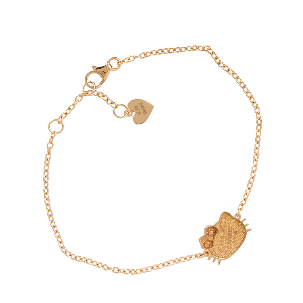 Hello Kitty Gold Tone Sparkle Bow Bracelet