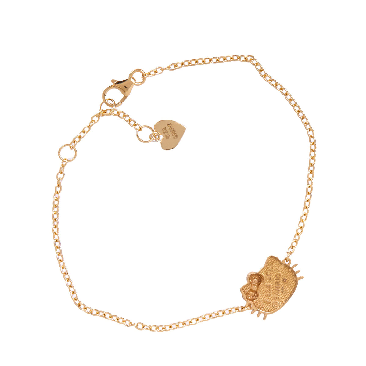 Hello Kitty Gold Tone Sparkle Bow Bracelet