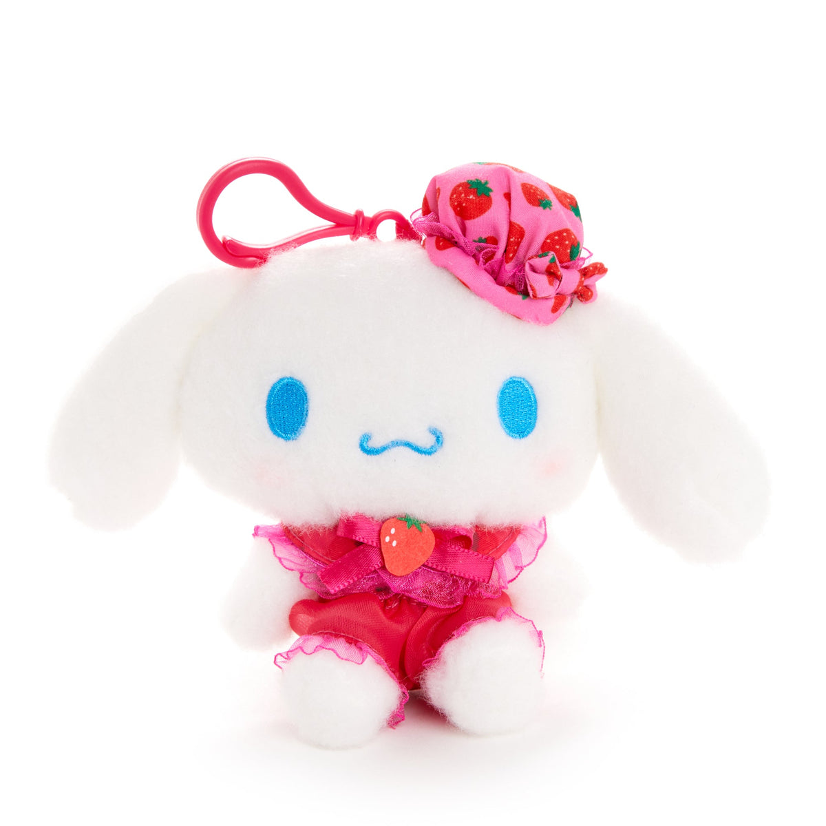 Cinnamoroll Strawberry Plush Mascot Clip with Tulle Accents