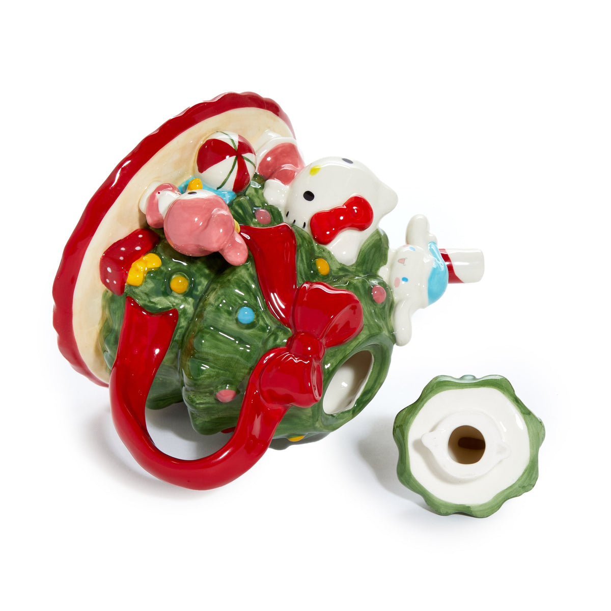 Hello Kitty and Friends Hand-Painted Ceramic Holiday Tree Teapot