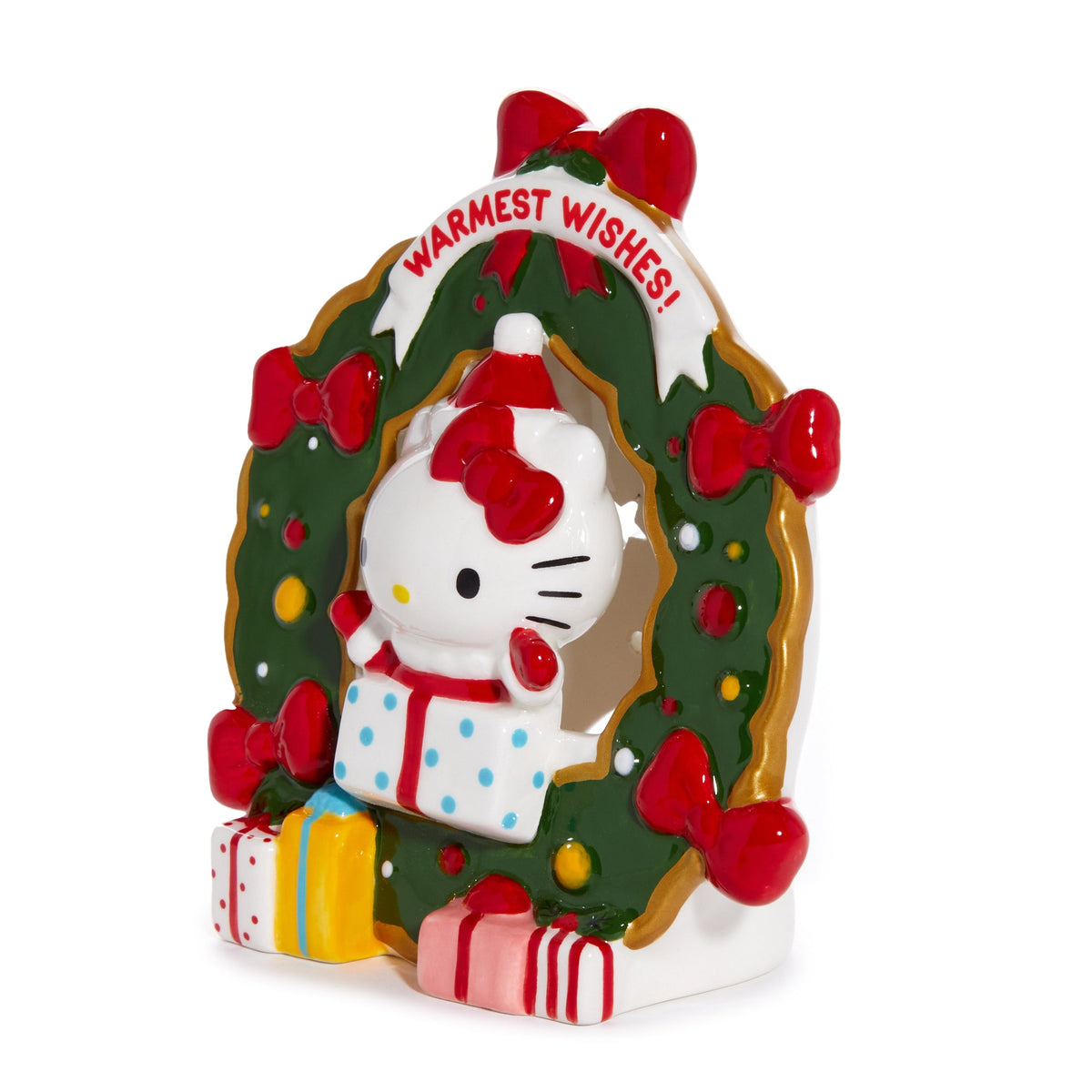 Hello Kitty Holiday Wreath Ceramic Tealight Candle Holder