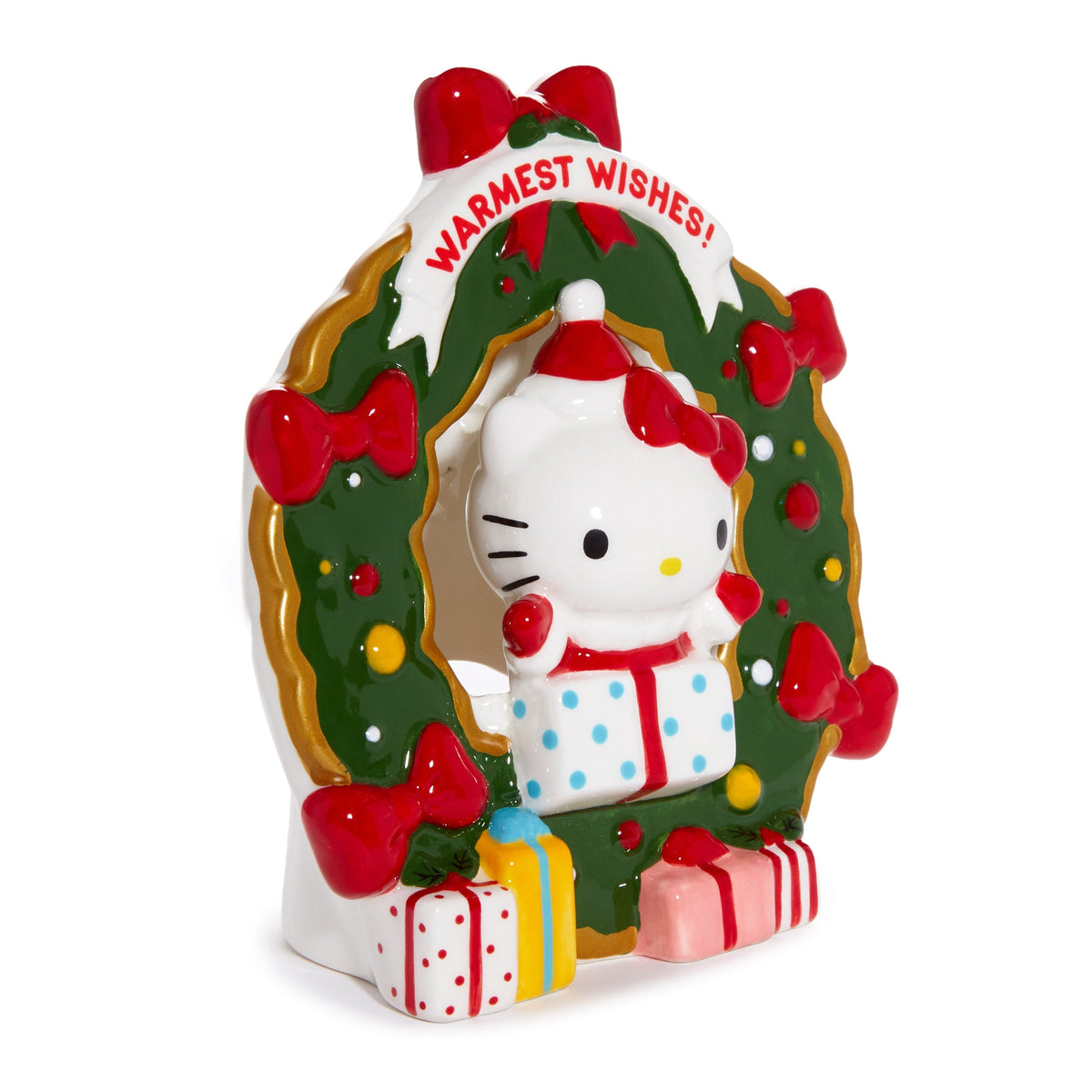 Hello Kitty Holiday Wreath Ceramic Tealight Candle Holder