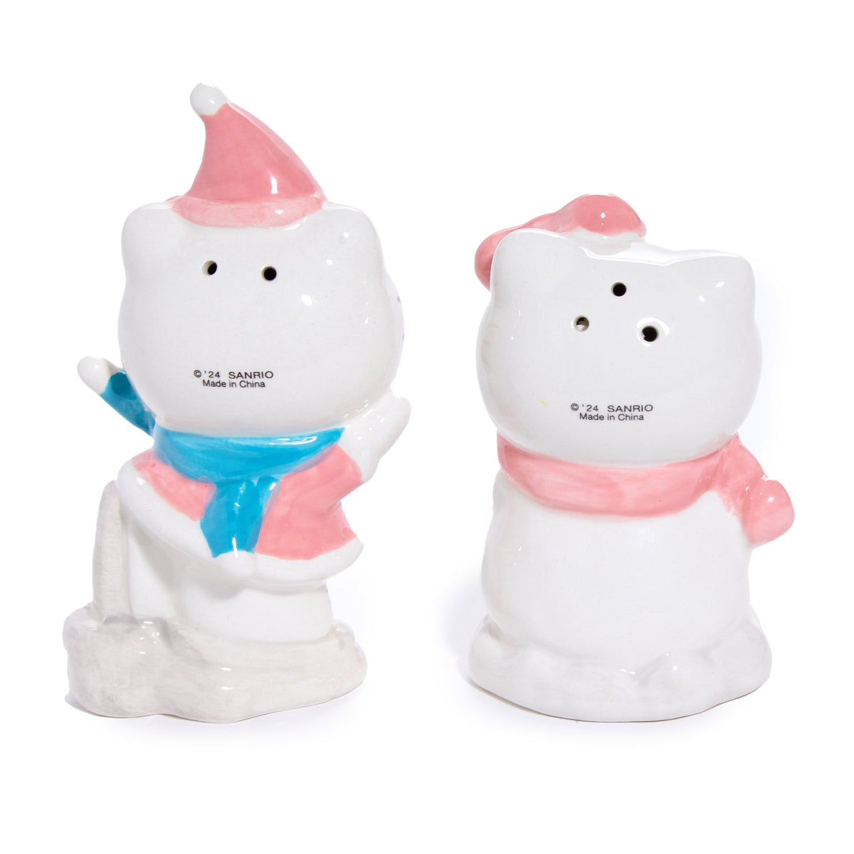Hello Kitty Ceramic Holiday Salt And Pepper Set, Snow Play